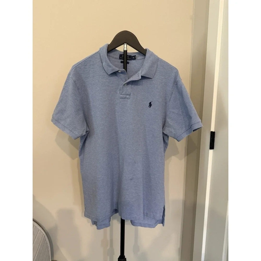 Polo Ralph Lauren Mens XL Light Blue Pony Logo Short Sleeve Polo Shirt